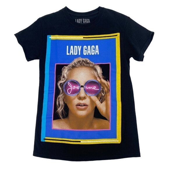 Lady Gaga Size Small 2017 Joanne World Concert Tour Black T-shirt Graphic Print - Picture 1 of 8